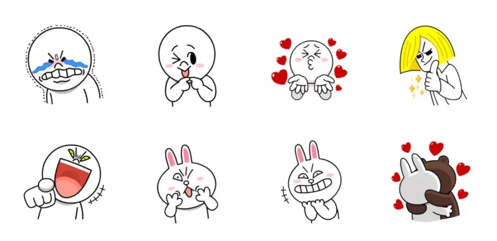 ตัวอย่าง LINE Sticker แสดงอารมณ์